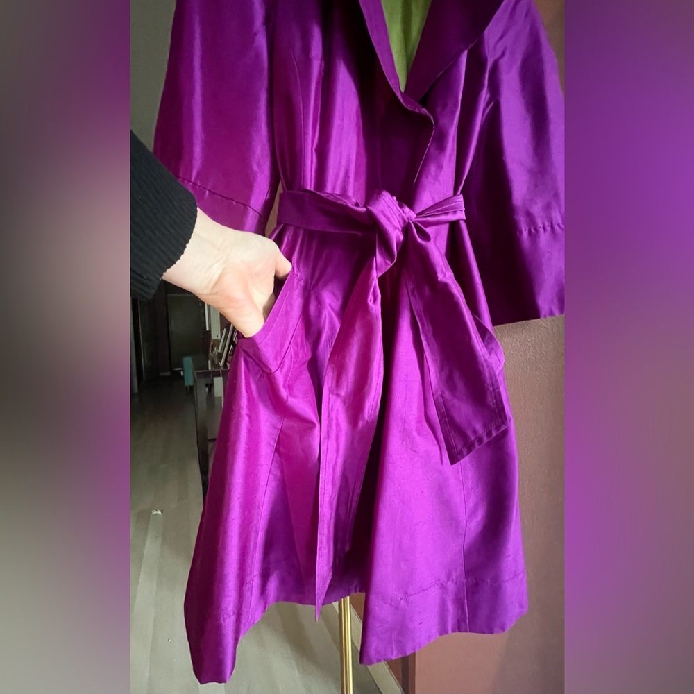 Trina Turk Magenta Pea Coat - Picture 3 of 17